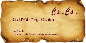 Csiffáry Csaba névjegykártya
