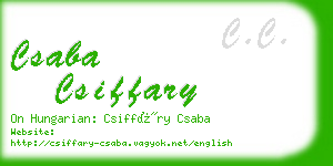 csaba csiffary business card